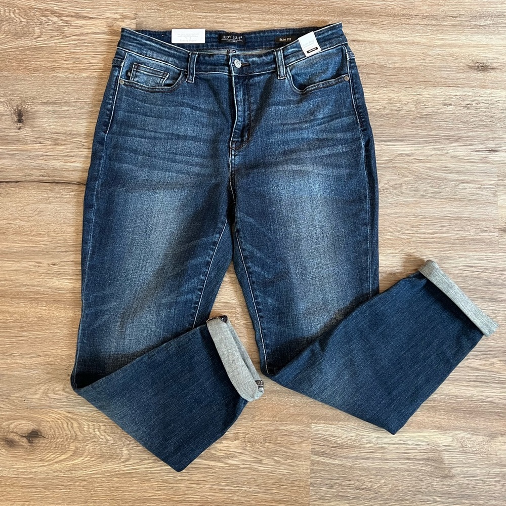 NWT Judy Blue Brand Mid Rise Slim Fit Jeans Size 15 (32 waist)